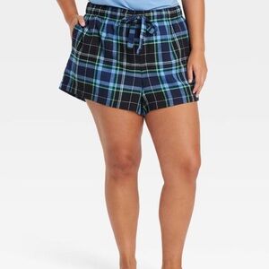 Auden Plaid Women's Shorts in green and Blue
